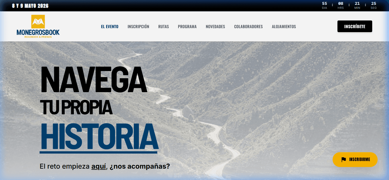 Evento de navegación en moto Monegrosbook.